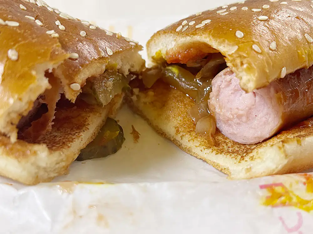 맥도날드 클래색 핫도그 (Classic Hot Dog) 단면