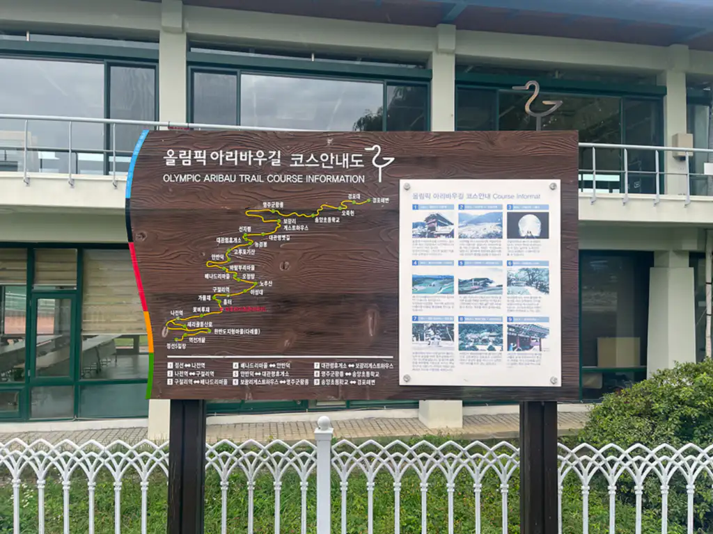 아우라지 유원지 올림픽 아리바우길 코스 안내도