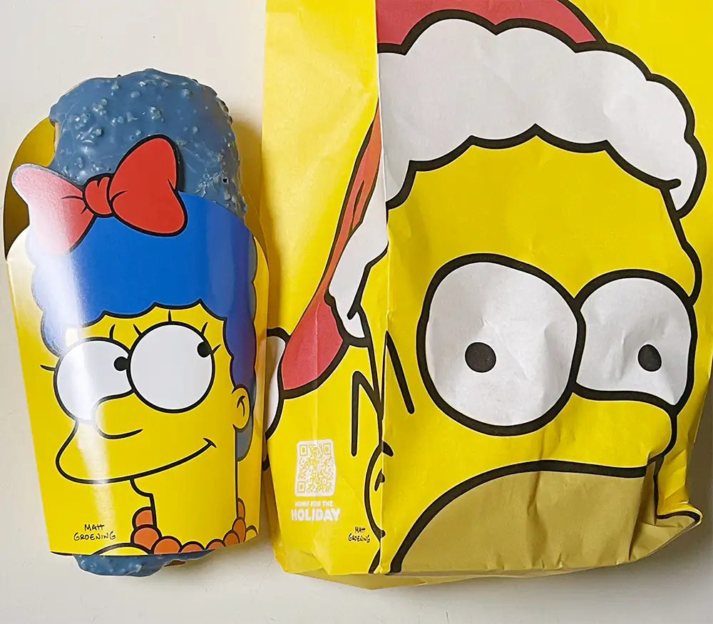 던킨 호머 심슨과 마지 심슨 포장지