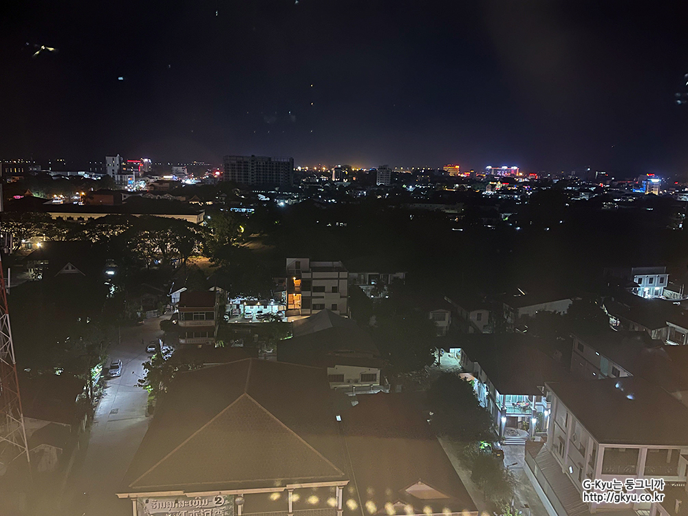 Night view from the Crowne Plaza Hotel in Vientiane, back home